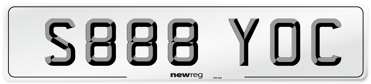 S888 YOC Number Plate from New Reg
